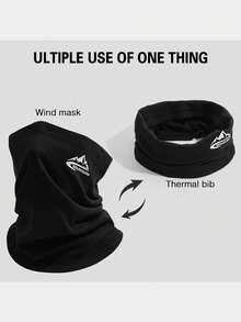 1pc Solid-Colored Face Mask, Available In Black And Gray, Provides Warmth, Windproofing, And Dustproofing. It Is Unisex And Suitable For Winter Sports, Cycling, And Training - Multicolor - View 11