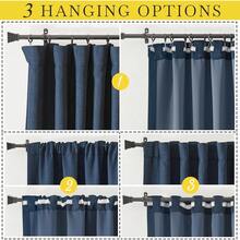 2025  Bedroom Curtains 2 Panels Sets Faux Linen Textured, Pinch Pleated Room Darkening Light/Heat Blocking Window Drapes Thermal Insulated For Living Room, Angora, W50 X L108, 2 Panels - 藏蓝色 - 查看 4