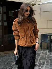 Fall Winter Bomber Jackets Women Outerwears Suede Jacket Women Streetwear Holiday Women Coats Zipper New Coats