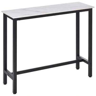 HOMCOM Bartisch Standing Table With A Dearmol Look, Kitchen Table With Adjustable Legs For Living Room, Dining Room, Steel 120 X 40 X White+Black On Site
