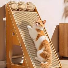 1PC Sisal Cat Scratching Pad With Hook And Loop, A Durable, Scratch-Resistant, Wall-Mounted Pet Pad Suitable For Sofas, Table Legs, Beds, Walls, And More. Perfect For Cat Lovers. - Multicolor - View 7