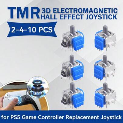 VAORLO 2-4-10 Pack TMR Solenoid Joysticks Compatible With PS5 Controller Thumbstick Anti-Drift Upgrade Replacement Kit Gamepad 3D Analog Sensor Accessories