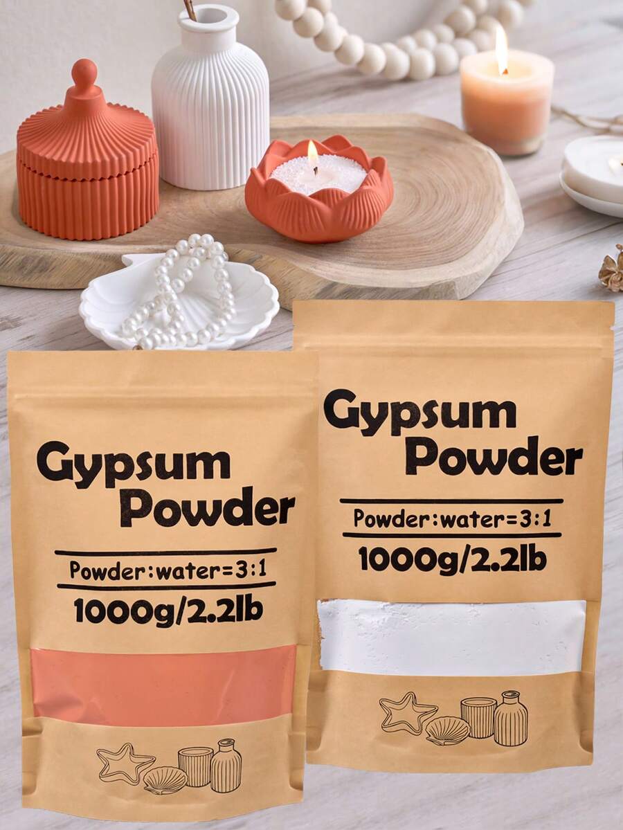 1000g/2.2lb In Bag Resin High Density Plaster Powder Brick Red Plaster Powder For DIY Sculpture Molds,Vases Making Casting Production Material Gypsum Powder In Barrel - Gypsum - View 1