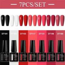 MEET ACROSS Set de 7 piezas de 7ml de esmalte de uñas en gel, de larga duración y resistente, libre de plomo, HEMA y TPO, esmalte de uñas en gel rosa semi-permanente y removible UV, diseño de manicura DIY, todos los productos adecuados para decoración, salón de uñas y manicura en casa - Multicolor - Ver 13