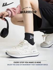 WARRIOR Zapatos cómodos de estilo callejero tipo chunky para mujer, aptos para otoño e invierno. Zapatos de running cómodos con un estilo modesto, casual pero elegante. Zapatillas aplicables durante todo el año, resistentes al desgaste y cómodas para todo el día. Zapatillas térmicas forradas para mantener el calor. - blanco/gris - Ver 3