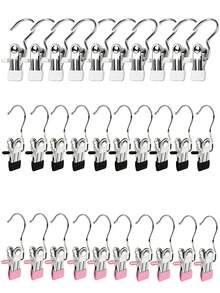 50/40/30/20/15/10/5件不锈钢衣夹，带钩洗衣衣钉，衣柜靴子衣架，带钩夹子，便携式挂衣夹，衣柜收纳袋，多功能单夹衣架，靴子夹，无缝挂钩织物收纳袋，适用于裤子、帽子、裙子、袜子、鞋子、裙子、牛仔裤、靴子、裙子