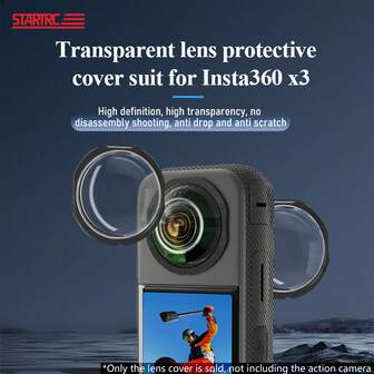  Cubierta protectora de lente STARTRC para la cámara panorámica Insta 360 X3, accesorio de película protectora anti-colisión y anti-arañazos