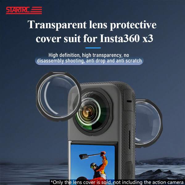 STARTRC STARTRC Lens Protector Cover For Insta 360 X3 Panoramic Camera, Anti-Collision Anti-Scratch Protective Film Accessory