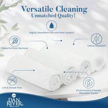 Car Cleaning ClothDAN RIVER - Paño de microfibra para limpiar el coche paquete de 24 30.48 x 30.48 cm ultra absorbente sin pelusas trapos de cocina toallas de limpieza de casa y paño de microfibra color blancoCar Cleaning Cloth - Blanco - Ver 3
