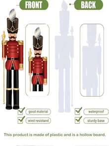 2 Stücke große Plastik Nussknacker Gartendekoration für den Außenbereich, mit Erdspießen, 99 cm, perfekt für Weihnachts-Rasendekoration, Nussknacker Soldaten-Stil Schild, ideal für Feiertags-Gärten, Terrassen und Gehwege, Weihnachtsdekoration (klassischer Stil)