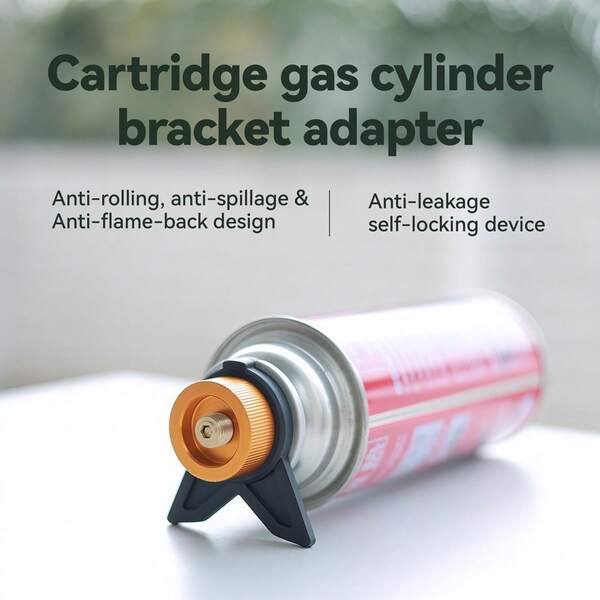 Camping Stove Adapter With Stand, Outdoor Multi-Function Cartridge Stove Adapter, Butane Canister Self-Locking Converter