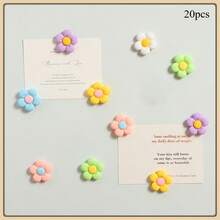12pcs Creative Kitchen/Home Decor 5-Petal Flower Resin Fridge Magnets, Stick Notes, Photos On Whiteboard/Blackboard, Cute Decorative Items For Office Desk, Kitchen, Storage Cabinet, Dishwasher, Home Decoration, Gifts For Friends And Family - Multicolor - View 22