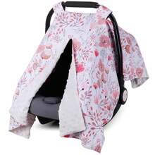 Oaoleer 1PC Car Seat Cover Baby, Carseat Covers Baby Boy, Minky Infant Car Seat Cover Winter, Peekaboo Opening Car Seat Canopy, Multi-Use Baby Carrier - 冬季 - 查看 16