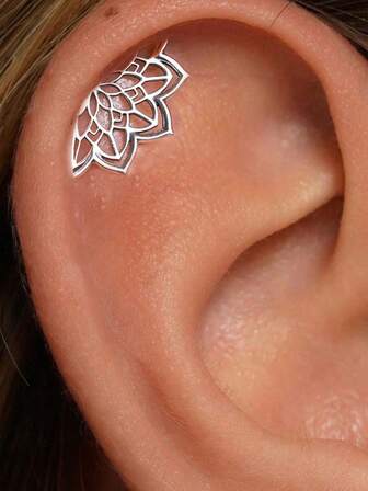 EleRunis 1PC 925 Sterling Silver Dainty Prong Setting Stud 18K Gold Plated Cartilage Helix Tragus Piercing Hypoallergenic Earring Jewelry Gift For Women Girls Daily Wear Wedding Party Engagement