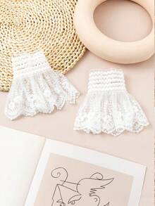 1 Pair Fabric Flared False Cuff Sleeves, Suitable For Pairing With Dresses