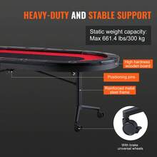 Mesa de póquer plegable para 10 jugadores, mesa de póquer Blackjack Texas Holdem con rieles acolchados y portavasos de acero inoxidable, mesa de juego de mesa plegable portátil, mesa de ocio de casino ovalada de 90 pulgadas, azul - 10 jugadores azules - Ver 6