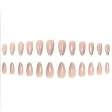 Laser Press On Nails Nude False Almond Nails Full Cover Acrylic Fake Medium Nails For Women And FFgirls 24PCS{Inchcolor_nameinch:InchColor10inch} - Màu 10 - Xem 3