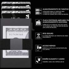 Tarjetero Antirrobo, Delgado Tarjetero Metálico con Protección RFID, Tarjetas de Crédito con 6 Ranuras de PVC y Dinero en Efectivo (B) - 1 - Ver 7