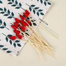 50pcs/100Pcs Christmas Fruit Picks Dessert Buffet Salad Fork Cake Muffin Vegetable Sticks Cocktail Toothpicks Party Decoration - Multicolor - View 7