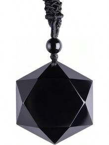 Natural Black Obsidian Of David Necklace - Unisex Hexagram Amulet, Balance & Spiritual Energy - 1 - View 7