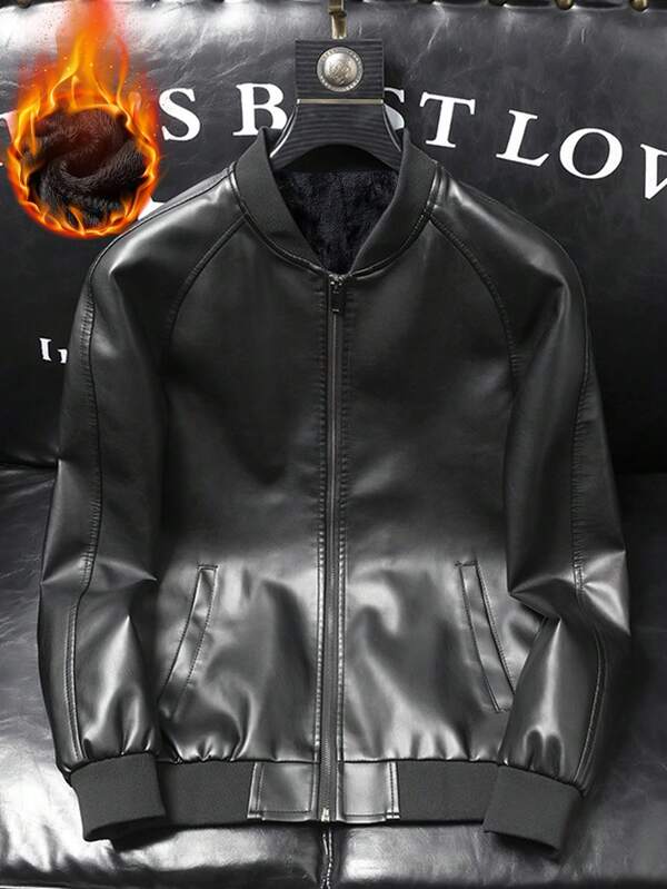 Men's Fall/Winter Jacket With PU Coating Features A Multi-Zipper Design And Fleece Lining To Lock In Warmth During Cold Seasons Top Gift Picks For Husbands/Boyfriends This Fall And Winter