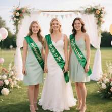 Blank Sash Satin Miss Halloween Sash Birthday Party 3 Pcs Homecoming Bachelorette Graduation Sashes For Bridal Party - màu xanh lá - Xem 5