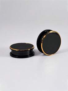 1对黑色镜面圆形滑轮耳塞不锈钢螺纹金色线条耳洞扩张耳扩加强器穿刺耳环朋克日常