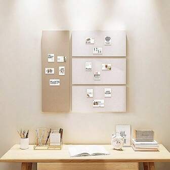 1pc & 3pcs Felt Decoration Boards, Self-Adhesive Wall-Mounted Decorative Bulletin Boards, Can Hold Photos, DIY Handmade Boards That Can Be Freely Combined, Reusable Memo Boards For Home, Office, Classroom, Minimalist European Style Home Decor Stickers For Room Decoration, Office Memos, Posting Notes And Photos, Schedule Planning And Study