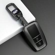适用于 CHR、Camry、Corolla、RAV4、Highlander、C-HR、Prius、Land Cruiser Prado 的 2/3/4 键灰色 TPU 汽车钥匙遥控器保护套 - 灰色 - 查看 6
