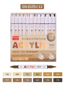 GuangNa 12/72/240colour Dual-Tip Acrylic Markers For Rock Painting, Ceramics, Wood, Plastic, Calligraphy, Card Making - Multicolor - View 19