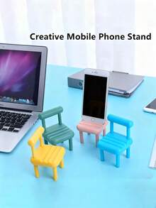1个创意可爱办公椅手机支架，趣味手机支架，兼容智能手机/手机/平板电脑/电子阅读器（蓝/绿/粉/黄） - 彩色 - 查看 5