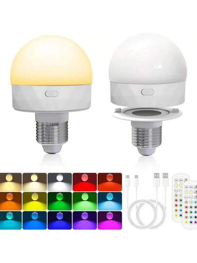 1/ Rechargeable Wand Lights Remote(Includes RGB Verlichting Bulb) Bedside Lamp, Ceiling Light, Fairy Lights, ative Lamps, Night Light– 15 Dimmable Sconces Bedroom, Living Room, Hallway, Bathroom, Kitchen, Closet Lighting, ations Home Ceilin(1800mAh) view 11