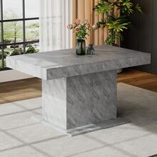 Extendable Dining Table, L140/180*W80*H76cm, Dining Table With Storage, Rectangular Dining Table, Leisure Coffee Table, Multifunctional Space-Saving Dining Table, Automatic Telescopic Table, White - Gray + Particle Board - View 3