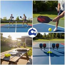 Bluelander Juego de 4 Paletas, 4 Pelotas de Pickleball y Estuche de Almacenamiento, Juego de Pickleball Hombre y Mujer, Raquetas de Paddel de Fibra de Vidrio, Raquetas y Pelotas Ping Pong(default) - Tipo 1 - Ver 6