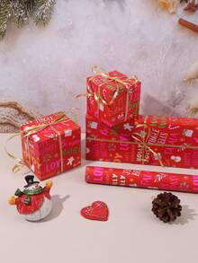 1 Rotolo di carta da regalo a tema natalizio - Disegni festivi per confezioni regalo, decorazioni per feste e celebrazioni natalizie.