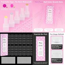 144pcs Gel Nail Polish Color Display Swatch Dots With Stickers Clear Transparent Acrylic Plastic Labels Nail Art Paint Color Analysis Chart Sample Accories Nail Tech Must Have Salon Supplies - như hình ảnh - Xem 1