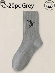 40 piezas/30 piezas/24 piezas Calcetines deportivos cómodos unisex, calcetines largos para hombres, adecuados para deportes y entrenamiento, calcetines largos para mujeres, uso casual y de negocios, antibacterianos, suaves, negros y blancos, resistentes al olor, transpirables, suaves y ligeros, adecuados para otoño/invierno, 20 piezas/10 piezas/8 piezas/6 piezas/4 piezas/2 piezas