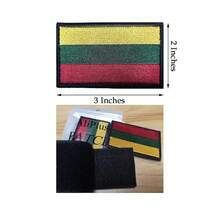 2 PCS  Lithuania Flag Patches Embroidered Tactical Military Morale Patch Applique Fastener Hook And Loop{Inchcolor_nameinch:InchLithuaniainch} - Lithuania - View 4