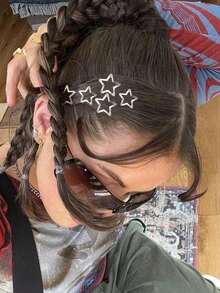 20pcs Sparkling Y2K Style Silver Star Hair Clips, Minimalist Fashion Star Hair Accessories For Girls, Suitable For Daily Wear, School And Outdoor Activitiesy2kclaw Clipshair ClawsHair Barrettes - 銀色 - 查看 5