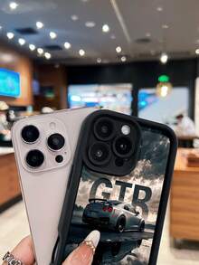 Elegante funda para teléfono GT-R, con gráficos dinámicos de carreras y un diseño moderno, compatible con , , OPPO,  17,  16,  16 ProMax,  15,  15 ProMax,  14,  13,  12 y  11 Pro. Fabricada en TPU resistente, ofrece protección a prueba de golpes. Regalo ideal para entusiastas de los coches, familiares, amigos, niños, cumpleaños, Halloween, Navidad, parejas y San Valentín. - Negro - Ver 3
