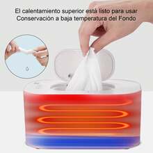 Calentador de toallitas y dispensador para bebé, calentador de toallitas portátil con dispensador universal, toallitas con calefacción a temperatura cómoda, para bebé en casa/viaje, carga USB, decoraciones familiares y regalos para baby shower,Blanco - Blanco - Ver 4