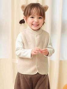 Balabala 2025秋冬款少女双面背心，男童女童羊羔绒外套