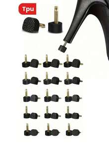 15 Pairs Of 5 Different Size Black High Heel Nail Heel Wear-Resistant Heel Leather Anti-Slip High Heel Accessories - Black - View 1