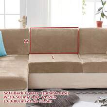 1pc Velvet Sofa Cover Elastic Thicken Anti-Slip Sofa Slipcovers For Living Room Bedroom Outdoor Sofa Protection Pet Stain Prevention 4-Season Sofa Seat Cushion Cover For L-Shaped Single Seat Recliner And 1/2/3/4 Seater Sofas Autumn Home Decor Sofa Throw Cover All Seasons Easy To Install And Remove - 駝色 - 查看 18