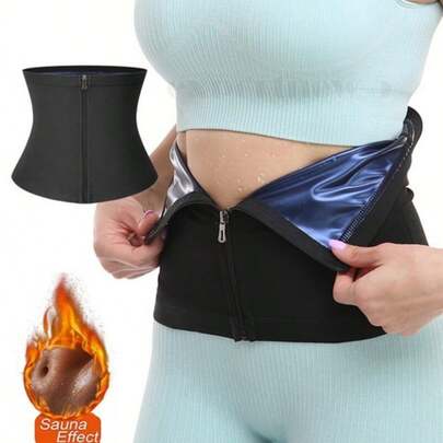 Schweißableitende und rutschfeste Bauchformungsgürtel mit Mittenkontrolle. Schwarz und fluoreszierendes Gelb Design geeignet für Sport und Freizeitbekleidung, handwaschbar