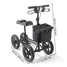 Scooter de rodilla Andador de rodilla orientable de aluminio Scooter de recuperación plegable 350LB - Scooter de aluminio - Ver 10