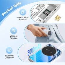 Portable Wifi Hotspot, 4G Portable Wifi Router For Travel, Mobile Wifi Router With Sim Card Slot, Long Time Wireless Connection, Up To 10 User, For Mobile Broadband Devices - White - View 6