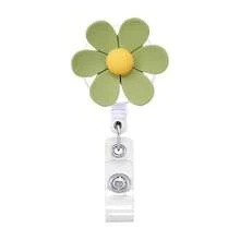 1 Peça Carretel Retrátil de Crachá com Clipe de Flor de 6 Pétalas Colorida e Crocodilo, Porta-Crachá Elástico, Presente de Feriado, Adequado para Médicos, Enfermeiros, Trabalhadores de Escritório, Festas, Volta às Aulas - Multicolorido - Visão 14