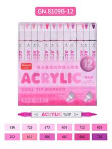 GuangNa 12/72/240colour Dual-Tip Acrylic Markers For Rock Painting, Ceramics, Wood, Plastic, Calligraphy, Card Making - Multicolor - View 12