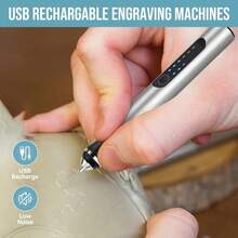 Electric Engraving Pen, USB Rechargeable Cordless Etching Engraving Tool, Portable DIY Rotary Engraver For Jewelry Wood Glass Stone Carving - Blue - View 3